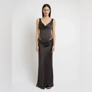 NWOT Christopher Esber Sheer Detail Silk Satin Gown